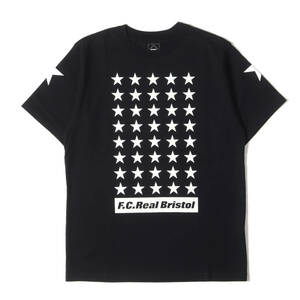 新品 F.C.Real Bristol エフシーレアルブリストル Tシャツ サイズ:L スタープリント クルーネック Tシャツ 42 STARS TEE ブラック