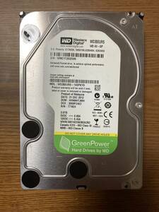 【状態◎】Western Digital ウェスタンデジタル WD AV-GP シリーズWD30EURS 3.5インチ HDD 3TB（AV仕様・TV録画等に最適なHDD）