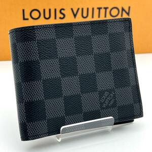 LOUIS　VUITTON ヴィトン ダミエグラフィット ポルトフォイユ マルコ NM 折り財布 現行品 メンズ 二つ折り 新型 ICチップ搭載 黒 ブラック