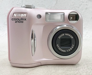 ☆カメラ★Nikon ニコン COOLPIX クールピクス 2100 ピンク コンパクト 電池式 デジカメ AF/シャッター/フラッシュOK 通電確認済