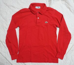 CHEMISE LACOSTE 文字ワニ 長袖ポロシャツ 2 赤 L-1312 ラコステ　