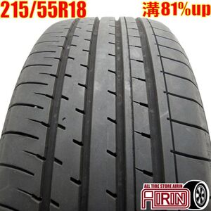 中古タイヤ 215/55r18 タイヤ ヨコハマ ブルーアース XT AE61 1本 単品 エクストレイル デュアリス RVR CX-30 中古 18インチ