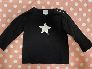 アニエスベーベビー エトワールTシャツ agns b. ENFANT2ans ブランド子供服 星マーク 2歳サイズ　85-95サイズ 黒ロンT