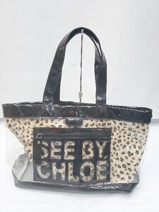 ◇ see by chloe シーバイ クロエ レオパード柄 03 10 82 トートバック ブラック ベージュ マルチ レディース メンズ P