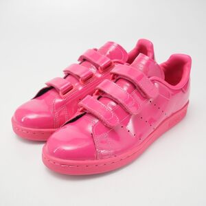 TI3153▲アディダス/adidas STAN SMITH CF S75191/スタンスミス パテントレザー ベルクロスニーカー 靴 ピンク系 US6/24cm