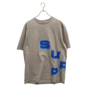 SUPREME シュプリーム 18AW Stagger Tee クルーネック半袖プリントTシャツカットソー グレー