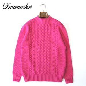 【40%OFF・新品・48】Drumohr（ドルモア）ラムズウール モックネックアランニット ピンク D4W125AR