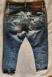 BLUE WAY★REAL USED VINTAGE STRAIGHT JEANS★日本製サイズ３４山羊革ラベル