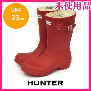 新品未使用品 ハンター HUNTER ベルト レインブーツ レインシューズ レッド 赤 UK4(JP23cm) sh24-1329