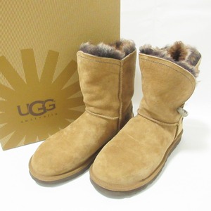 美品 UGG アグ W MEADOW メドウ シープスキン ショート ムートンブーツ 1008043 US6 23cm ブラウン