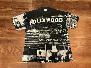 HOLLY WOOD Tシャツ 黒 ビンテージ 90s 90 old school オールドスクール malcom X GUESS Rap アーティスト Tee Troop polo adidas Stussy