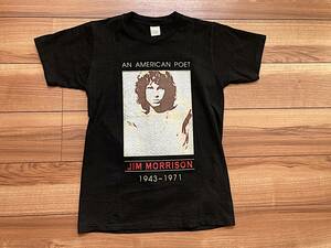 Mサイズ THE DOORS ドアーズ American Poet ジムモリソン バンド 半袖 Tシャツ ロックT 黒 ブラック 裾 袖 シングルステッチ 