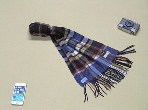 マフラー 使用3回 ビームス BEAMS ♪ カシミヤ Cashmere 様々な着こなしに合わせやすいGrayグレー系 メンズ&レディース 162㎝×30㎝■4838