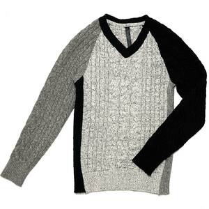 定価3.8万 wjk powder mix cable V neck knit M パウダーミックスケーブルVネックニット akm 1piuジュンハシモト セーター