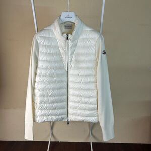 【美品】 MONCLER モンクレールダウンニットカーディガン　白　M