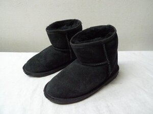 ◆UGG アグ SHEEP SKIN キッズムートン ボア ブーツ 黒 サイズ13-1