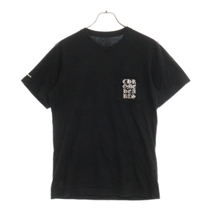 CHROME HEARTS クロムハーツ Vertical Logo Tee ヴァーティカルロゴ Tシャツ 胸ポケットロゴ バックロゴ 半袖カットソー ホワイト/ブラック