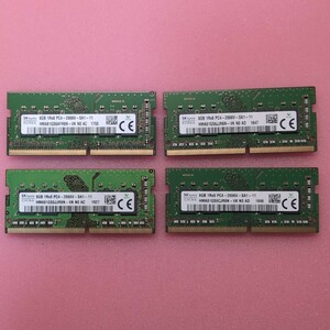 【4枚/計32gb】SK hynix DDR4 2666 8GB SODIMM PC4-2666V ノートパソコン向けメモリ