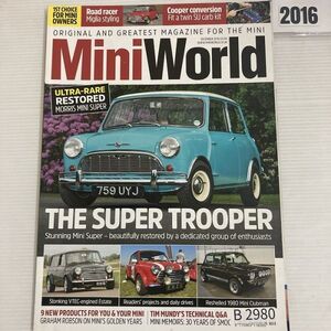 B2980　2016　「MINI WORLD」　ミニワールド　英国　旧車雑誌　英国車　ビンテージ　自動車