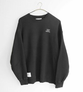 WTAPS ◆ 22AW AII 02 SWEATER COTTON. WUT 黒 サイズ4 (XL) トレーナー ロゴ刺繍 スウェット ダブルタップス ◆1/BT20