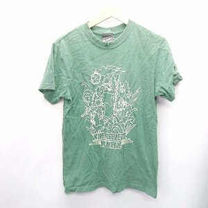 ◇ BEAMS ビームス ロゴプリント 半袖 Ｔシャツ サイズS グリーン ホワイト メンズ レディース E