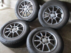 冬用set!! LCZ010 (15x6+45 5H/114,3) バリ溝(ブリヂストン VRX3/2022年製) 195/65R15 セレナ ステップWG ヴォクシー VOXY エスクァイア 他