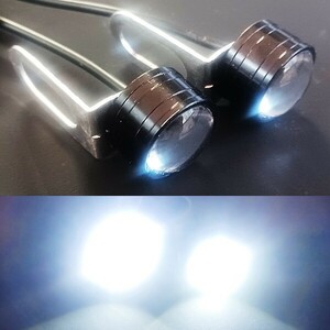 DT200/ DT250 XT250 WR250 セロー225 セロー250 TT250R TT-R250 汎用 LED/ヘッドライト/ランプ ポジション ストロボ 2個セット 白