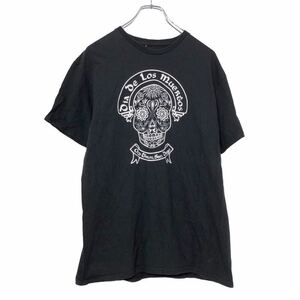 半袖 プリントTシャツ L～ ブラック ホワイト 髑髏 古着卸 アメリカ仕入 a506-6532