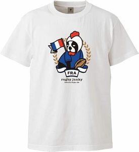 ★ラグビー ジャンキー S 半袖 コットン Tシャツ フランス クラウディオパンディアーニ ホワイト 白 ワールドカップ 