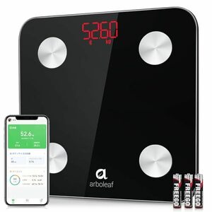 【訳有未使用】arboleaf 体重計 スマホ連動 Bluetooth対応 体脂肪計・体組成計 アプリ連動ヘル…_C_1090