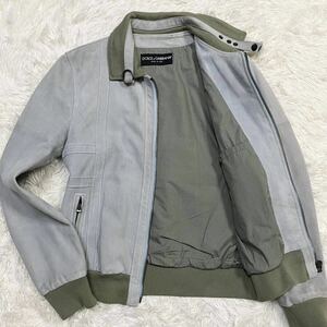 超希少 ブルー XL DOLCE&GABBANA/ドルチェ&ガッバーナ ゴートレザージャケット スエード 本革 山羊革 ライダース ブルゾン 水色 メンズ 50