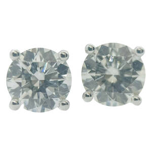 【新品】K18WG ダイヤ ピアス 0.72ct/0.72ct 2.1g (F VS1 EX)