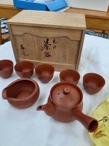 朱泥 春山造　茶器　煎茶道具