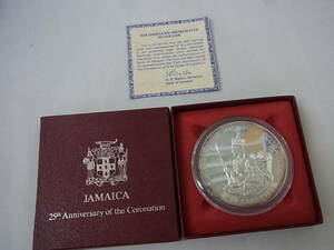 160509H12-0528H-A21■ジャマイカ■1978年　25ドル　プルーフ銀貨　エリザベス女王即位25周年記念　コイン・硬貨　アンティーク