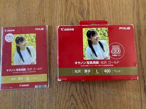 Canon PIXUS◆キャノン写真用紙◆光沢＊厚手＊ゴールド◆L判400枚入の63枚使用◆おまけ付＊