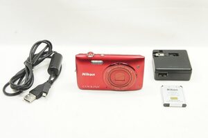 【適格請求書発行】Nikon ニコン COOLPIX S3500 コンパクトデジタルカメラ レッド【アルプスカメラ】241208e