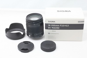 ◆超極上美品◆シグマ SIGMA 18-200mm F3.5-6.3 DC MACRO HSM Contenporary ペンタックス用 フード 元箱◇43484