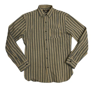 RRL ダブルアールエル 【men1553D】 OWYHEE WORK SHIRT チンスト マチ付き ユニオンチケット ストライプ ワークシャツ メンズ XS 一つ星 AG