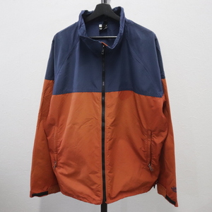 q256 90sビンテージ THENORTHFACE ノースフェイス ナイロンジャケット USA製■1990年代製 表記XLサイズ オレンジ 2トーンカラー 古着 激安