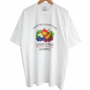 ヴェトモン VETEMENT 美品 23SS Cutest Of The Fruits Oversized Tシャツ カットソー プリント オーバーサイズ 白 XS ■GY09 ☆AA★