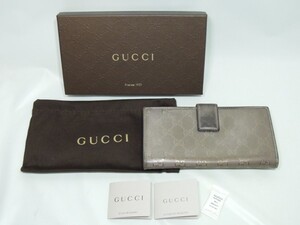 GUCCI グッチ GGチャーム付 インプリメ 二つ折り長財布 シルバー 212104 2888