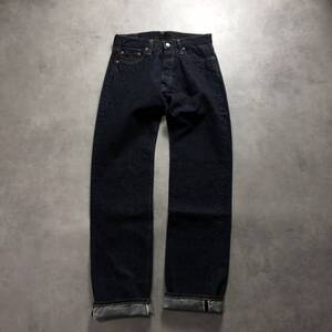 GQ1276◇DENIME : Lot.66 革パッチ セルビッジデニム◇30◇濃紺 美品 ドゥニーム