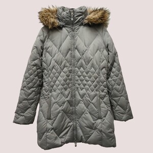 Eddie Bauer / エディーバウアー レディース プレミアムグース使用 ダウンコート フード・ファー脱着可能 グレー a-1236