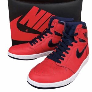 【美品】NIKE AIR JORDAN 1 RETRO HIGH OG DAVID LETTERMAN ナイキ エアジョーダン1 レトロ ハイ レターマン 27.5㎝ 赤 紺 スニーカー 正規