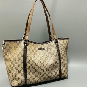 1円 GUCCI グッチ 197953 213317 GG柄GGスプリーム トートバッグ ハンドバッグ レディース ブラウン系 金具 正規品本物