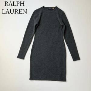 美品 POLO RALPH LAUREN ポロラルフローレン ニットワンピース 膝丈ワンピース 長袖　ウール レディース