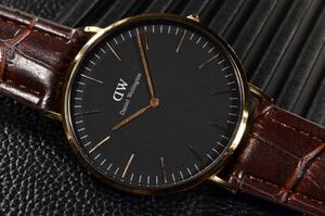 ■Daniel Wellington (ダニエルウェリントン ) DW00100127 (クラシックブラック シェフィールド ローズゴールド)40mm Classic B40R5