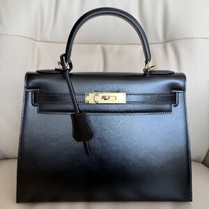 限定 新品同様 ★ HERMES エルメス ★ ケリー28 Kelly ボックスカーフ W刻印 外縫い 2way ハンドバッグ ゴールド金具 ブランド