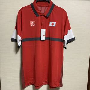 UNIQLO ユニクロ NK ドライEX ポロシャツ UNIQLO 20 赤 レッド XLサイズ 錦織圭 メッシュ スポーツ テニス ゴルフにも (タグ付き未着用品)