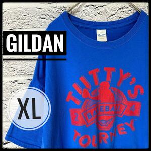 【 GILDAN 】 アメフト US古着 青 ブルー Tシャツ XL アメカジ US アメリカ古着 ヴィンテージ ビッグTシャツ 大きいサイズ 海外輸入